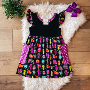 Cuddly Monsters Dress by Twocan **PREORDER**