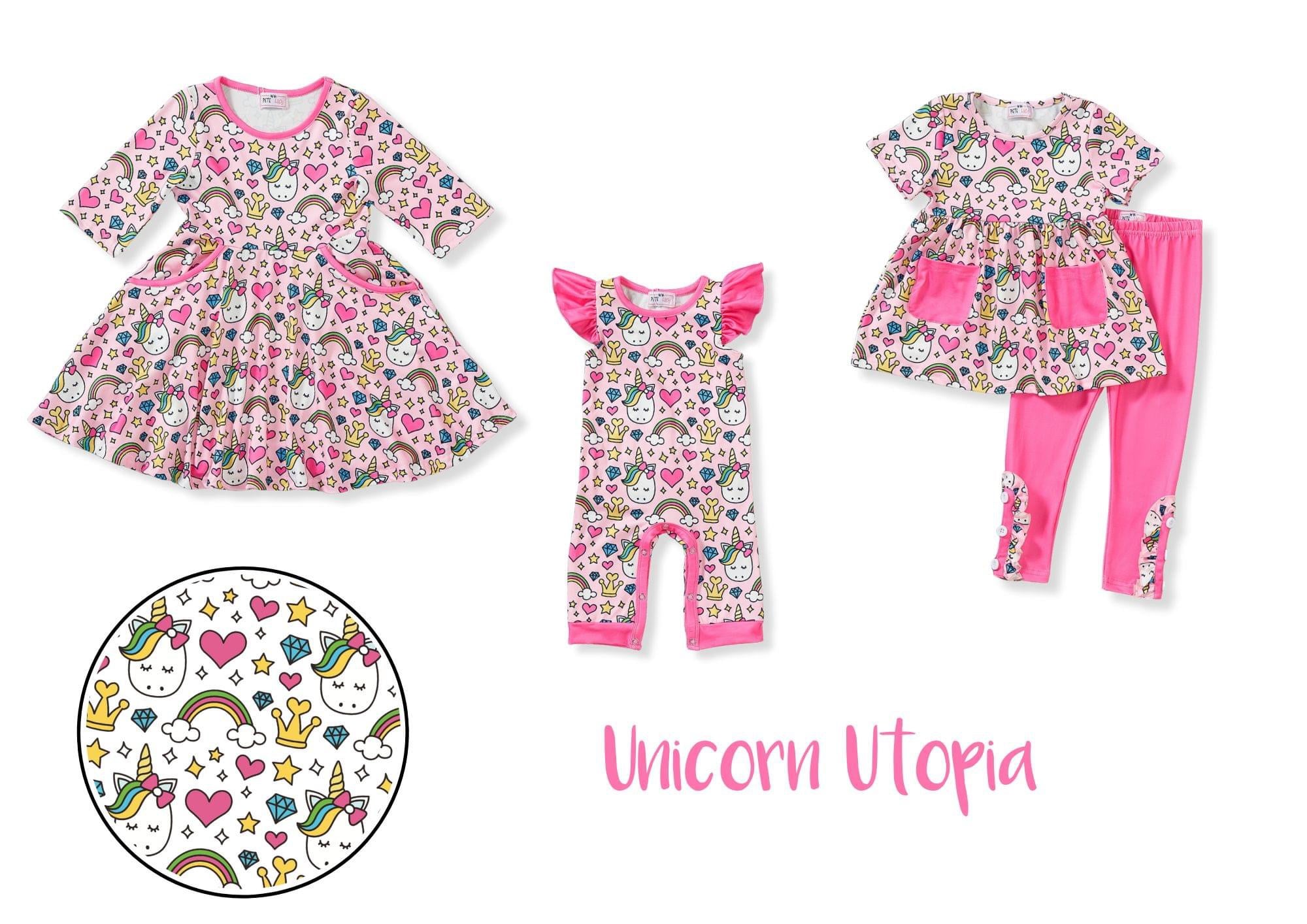 Unicorn Utopia Baby Romper by Pete and Lucy