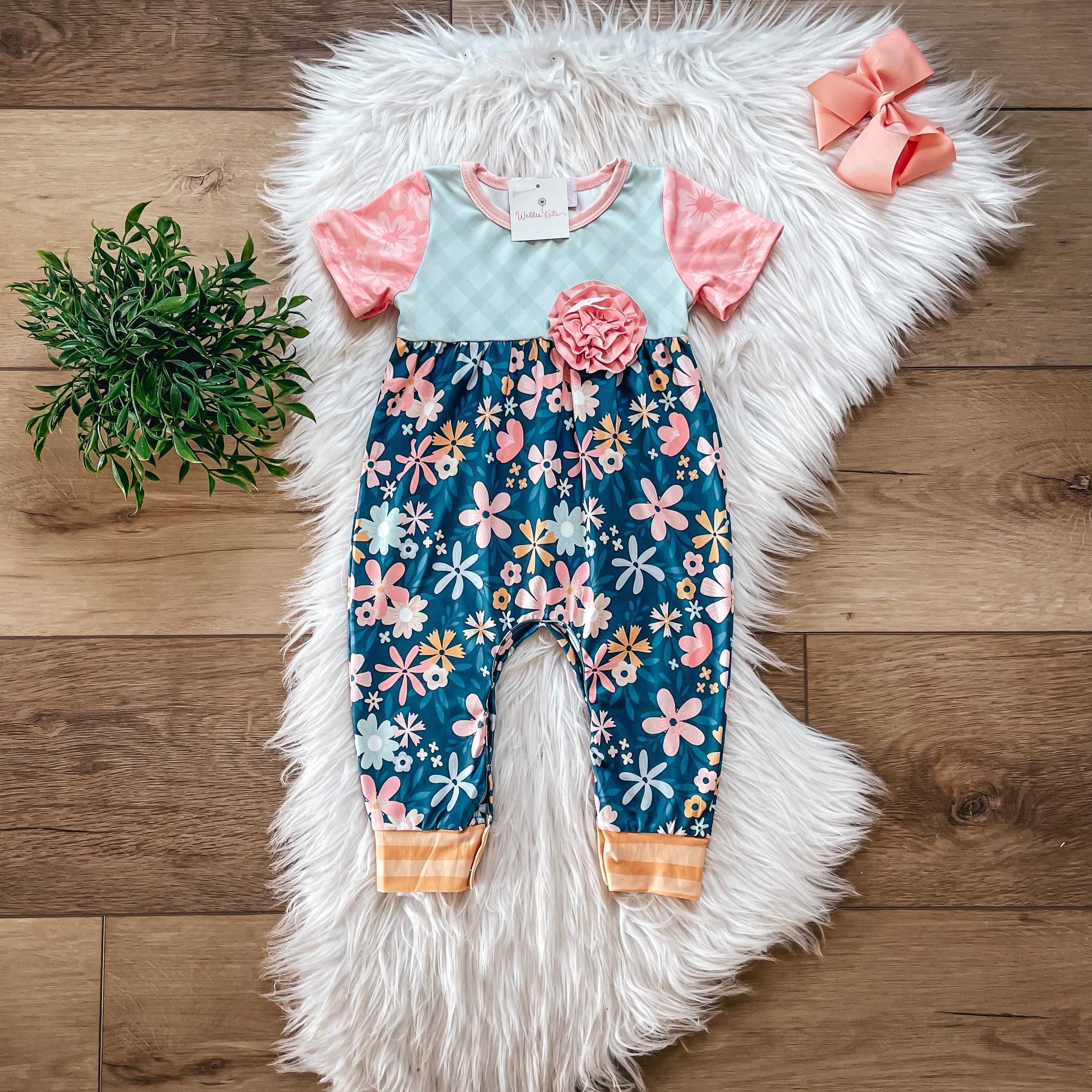 Whimsical Garden Baby Romper by Wellie Kate