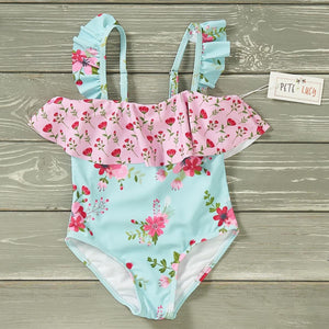 Vintage Floral One Piece Swim Set by Pete and Lucy