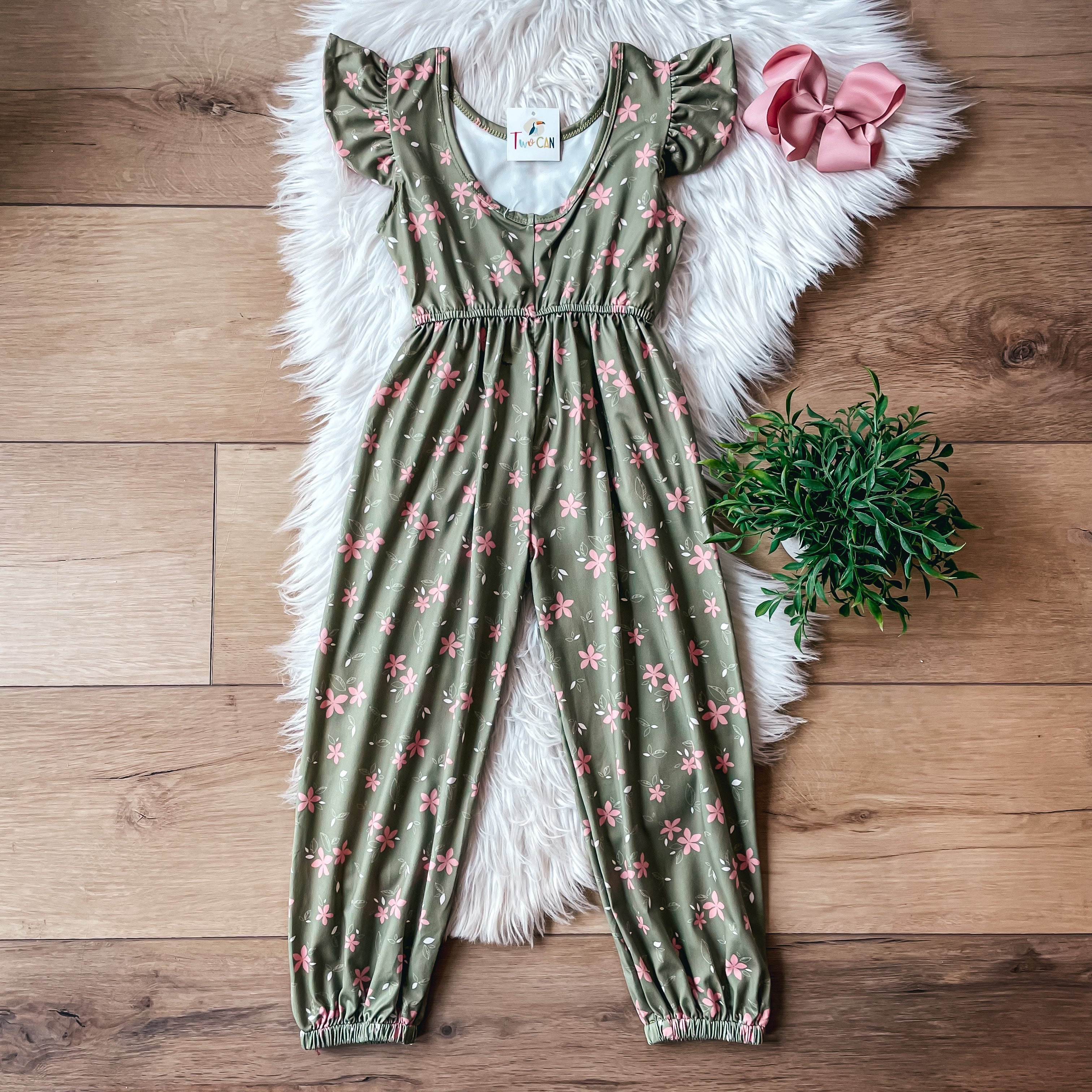 Green & Pink Floral Jumpsuit by Twocan **PREORDER*