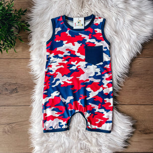Americana Camo Baby Romper by Twocan