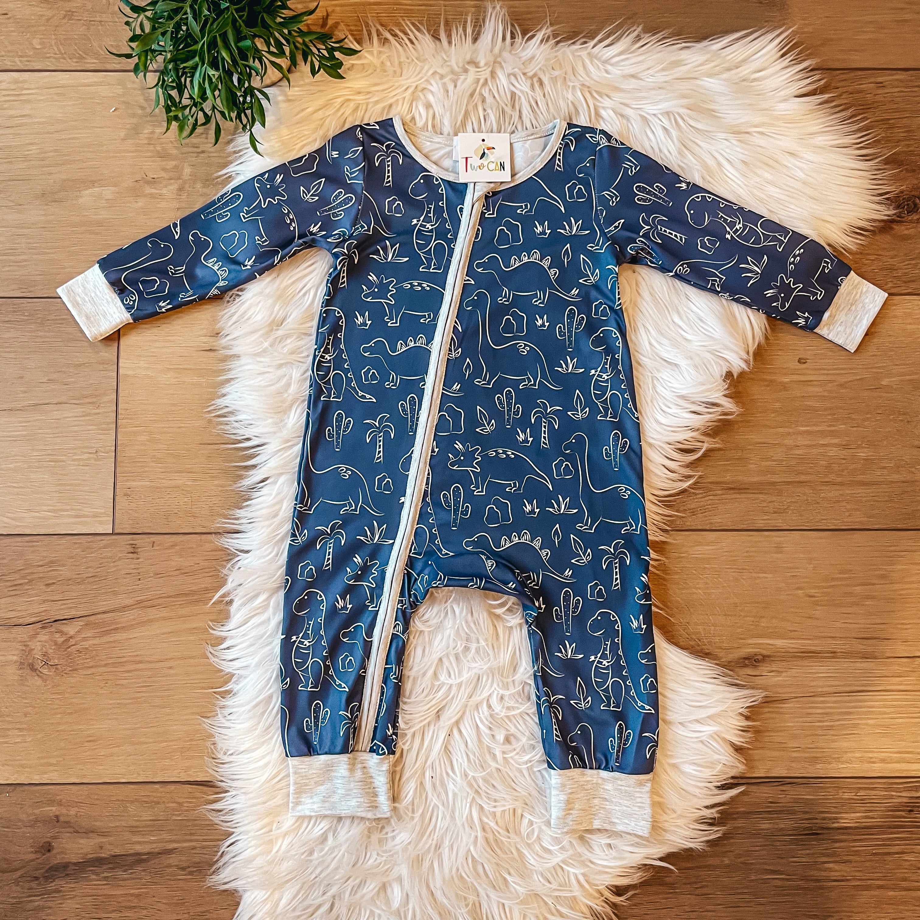 Dino Zip Up Baby Romper by Twocan **PREORDER**