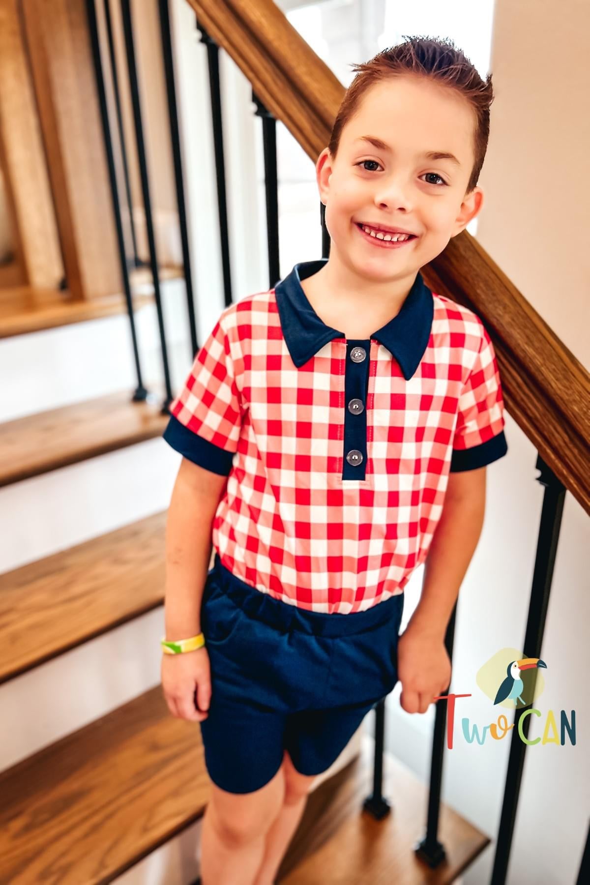 Americana Gingham Shorts Set by Twocan