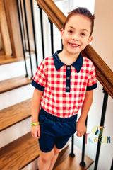 Americana Gingham Shorts Set by Twocan