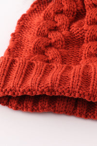 Caramel Cable Knit Pom-Pom Beanie Hats for Baby, Toddlers and Adults by Abby & Evie