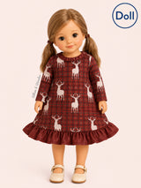 Plaid Deer Doll Dress for 18" Dolls | Pete + Lucy