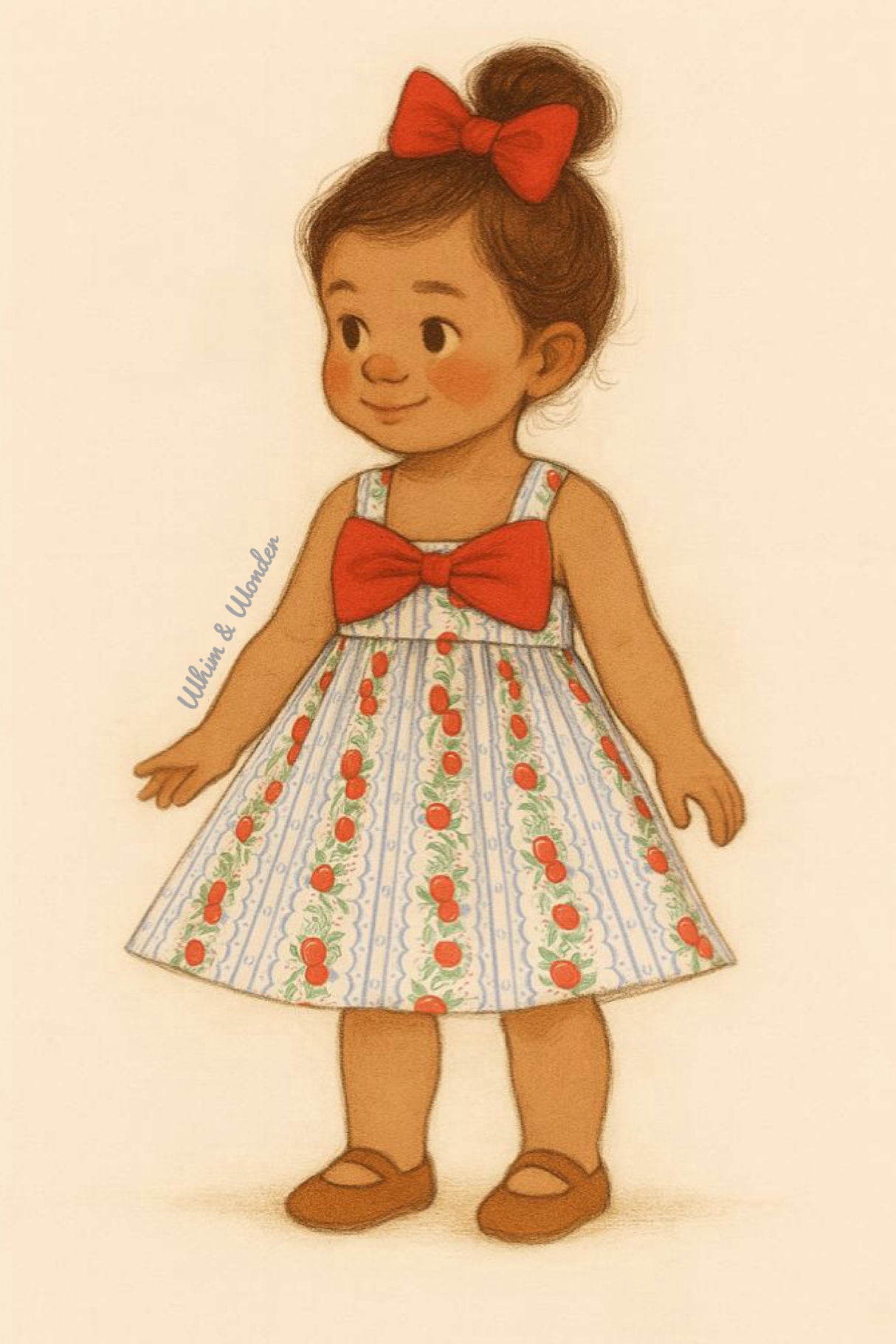 Rows of Apples Bow Dress