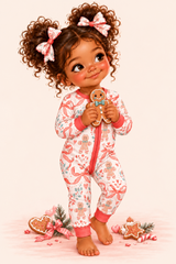 Gingerbread & Bows Bamboo Zippy Romper