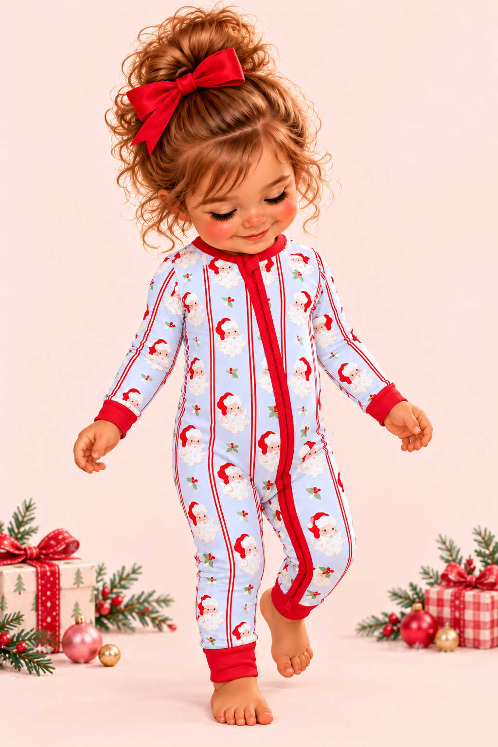 Jolly Old Saint Nick Bamboo Zippy Romper