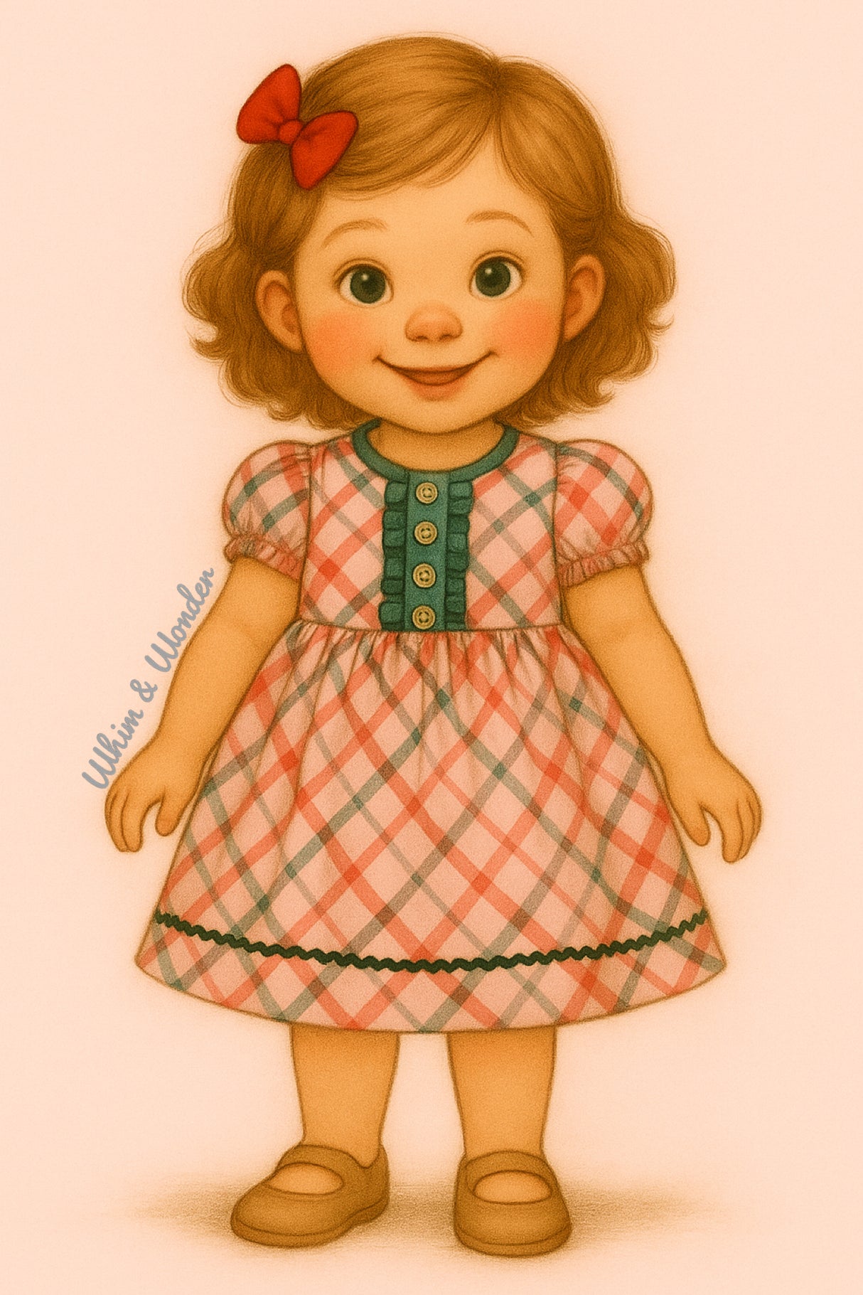 Cherry Blush Plaid Dress