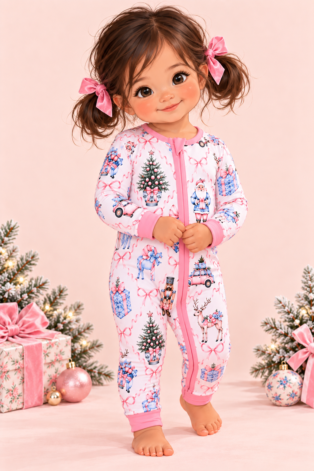 Nutcracker Wishes Bamboo Zippy Romper
