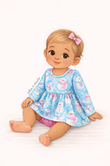 Snow Magic Skirted Baby Romper | Pete + Lucy