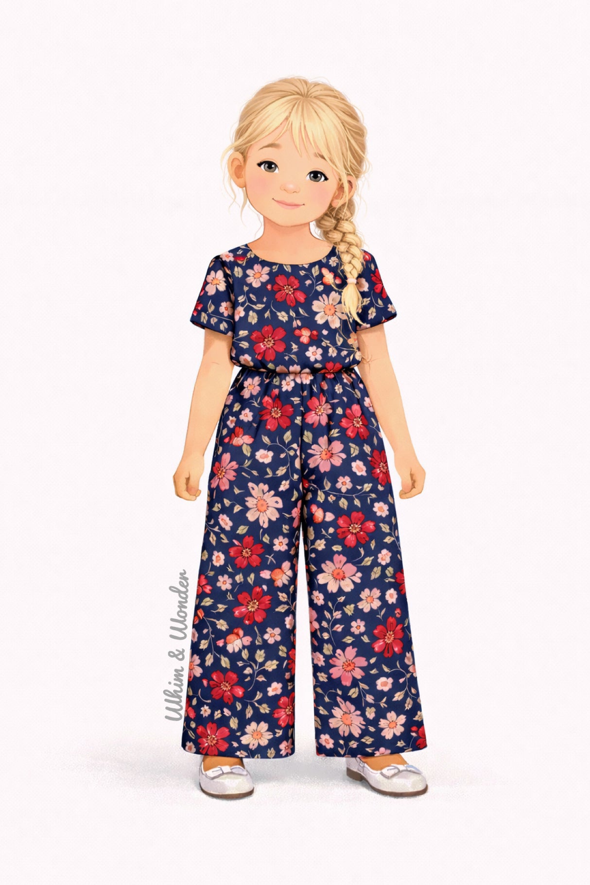 Deep Red Floral Jumpsuit | Twocan