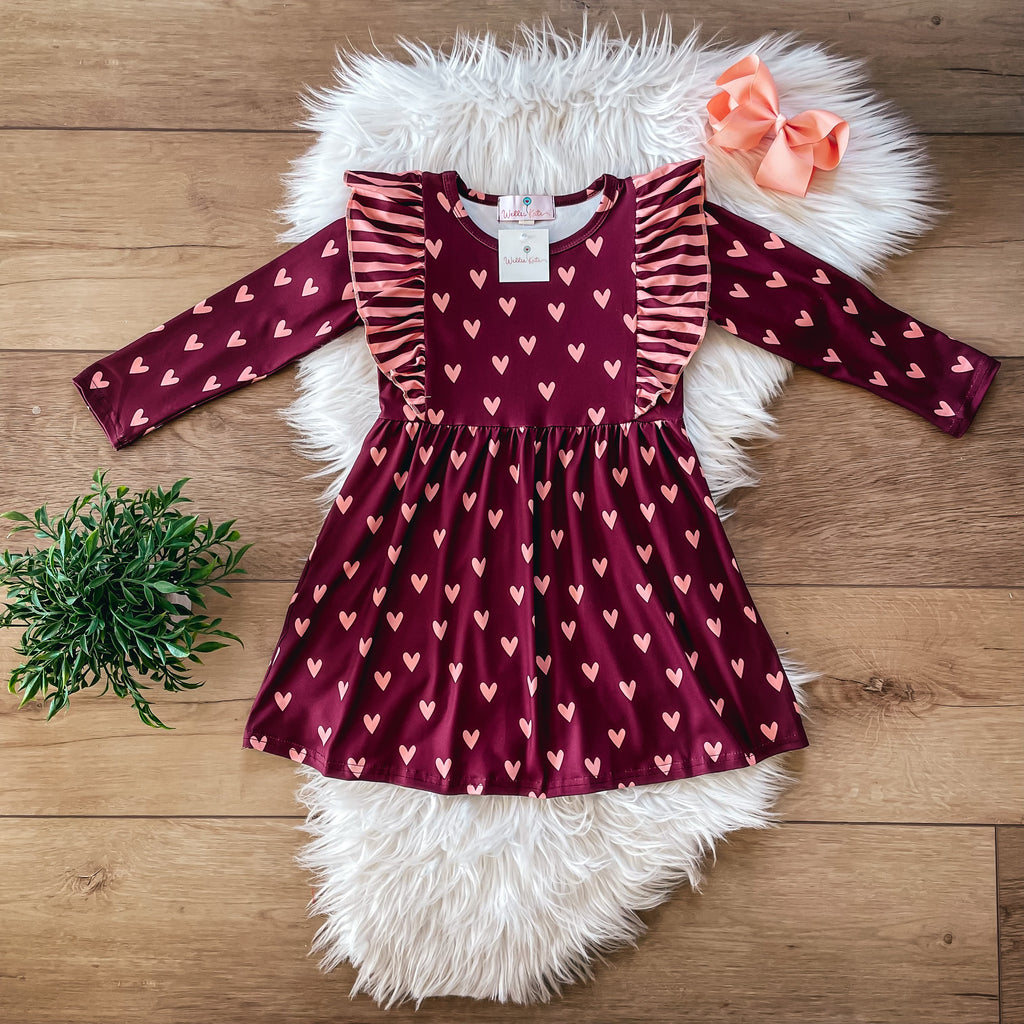 Valentine Long Sleeve Dress by Wellie Kate