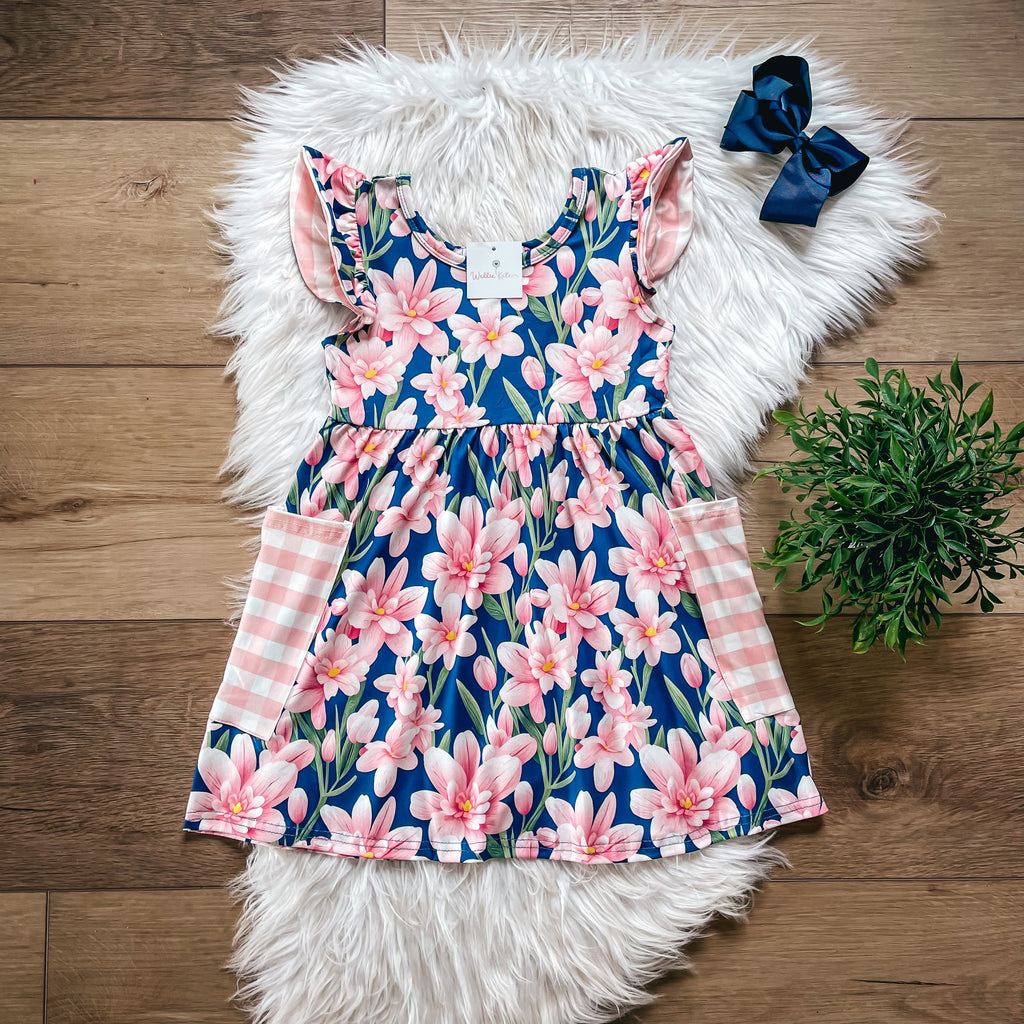 Blooming Blossoms Large Pocket Dress by Wellie Kate **PREORDER**