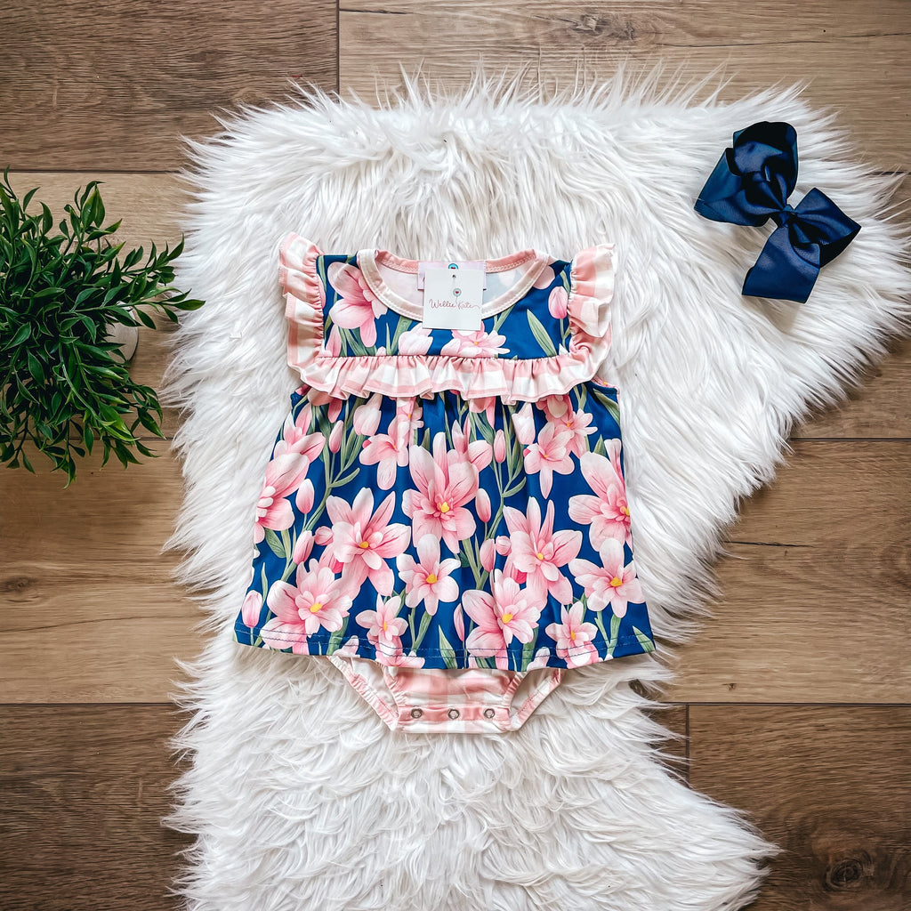 Blooming Blossoms Baby Romper by Wellie Kate **PREORDER**
