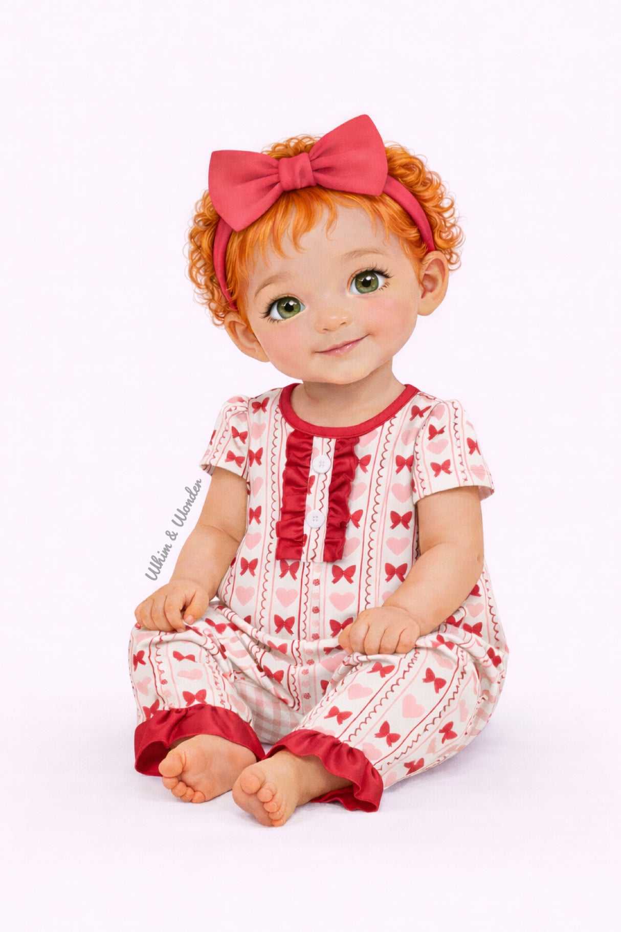 Sweetheart Bows Baby Romper | Pete + Lucy