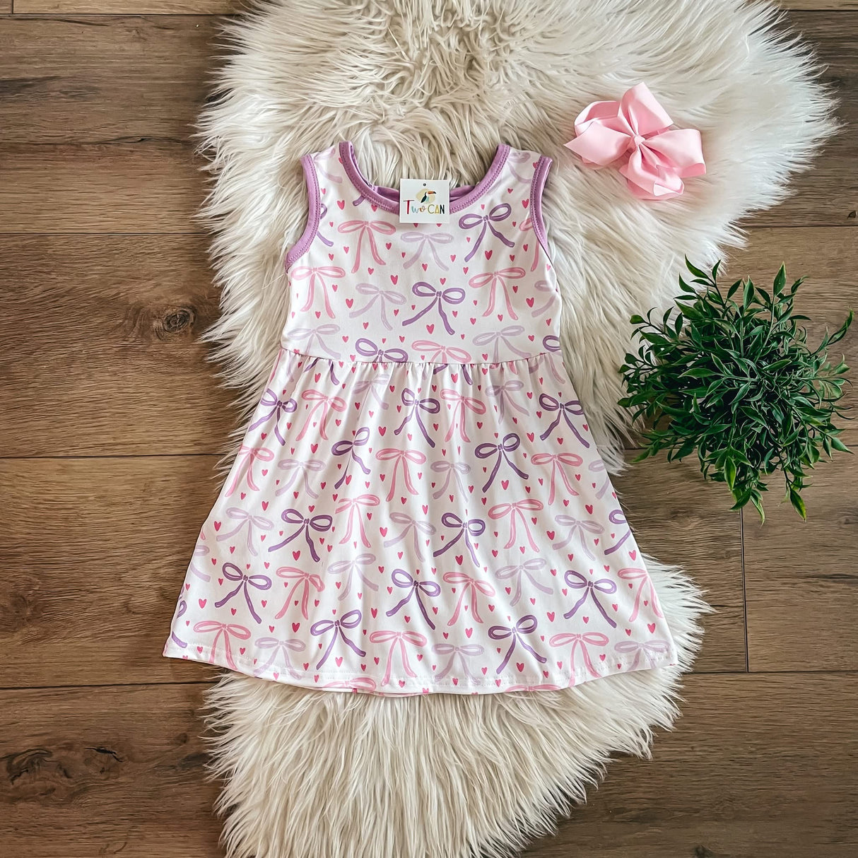 Bow & Hearts Confetti Double Bow Back Dress | Twocan