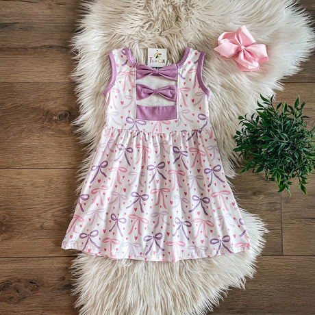 Bow & Hearts Confetti Double Bow Back Dress | Twocan