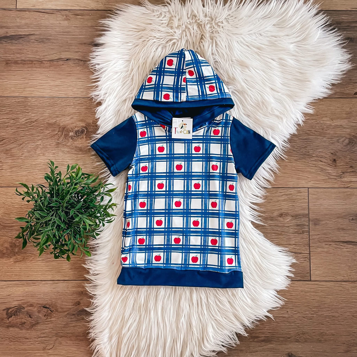 Plaid Apples Hooded Shirt | Twocan