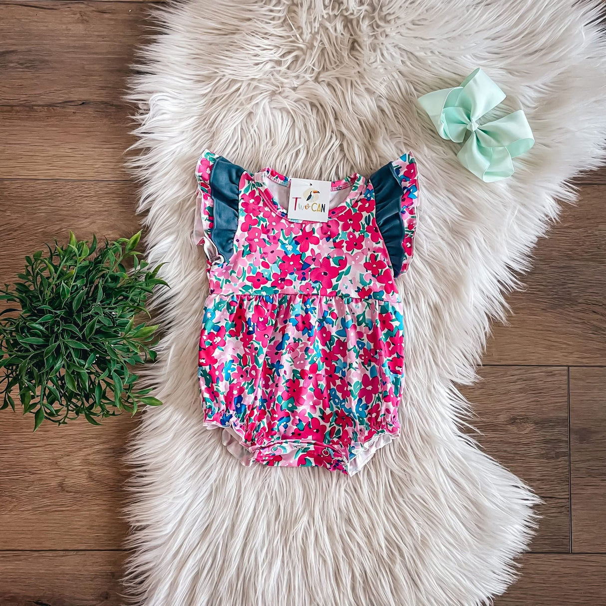 Hot Pink Floral Baby Bubble | Twocan