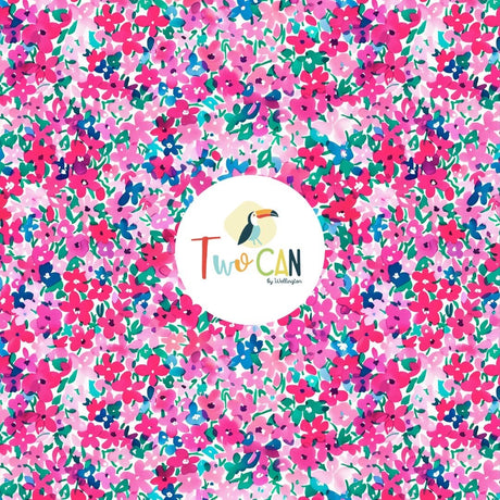 Hot Pink Floral Zip Up Baby Romper | Twocan