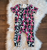 Southwest Cowprint Zip Up Baby Romper | Twocan