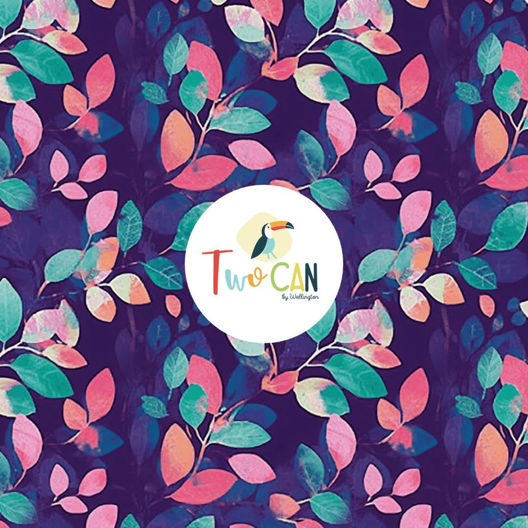 Purple Leafy Zip Up Baby Romper | Twocan