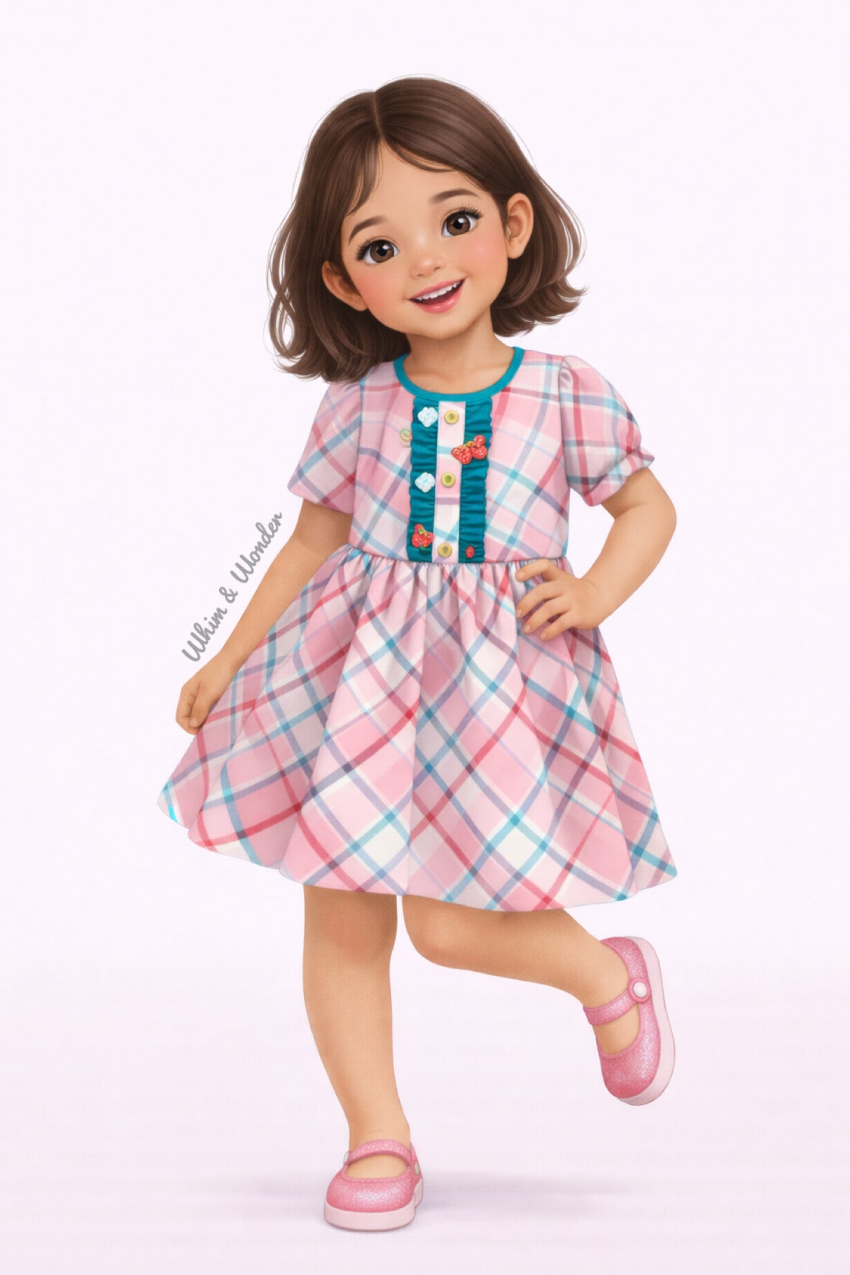 Cherry Blush Plaid Dress