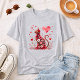 Valentine Floral Cat | Graphic Tee