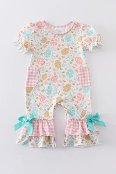 Easter Egg Ruffle Baby Romper