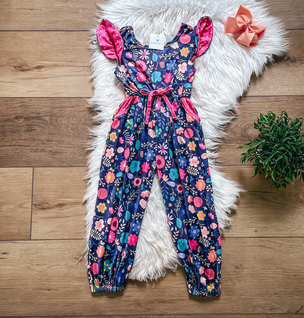Bright Spring Floral Jumpsuit by Wellie Kate