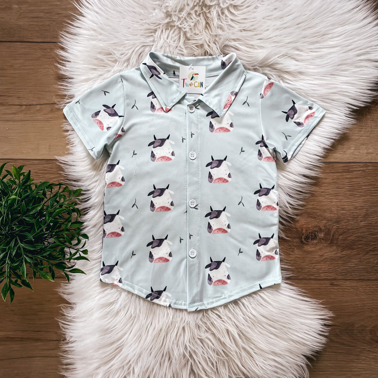 Moo Cow Button Up Tee by Twocan