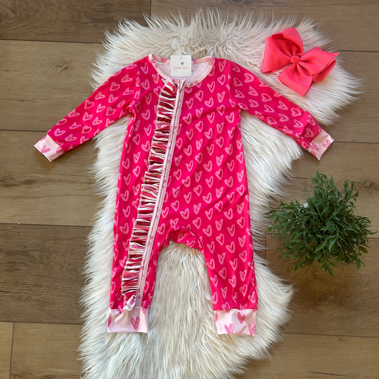 Scribble Hearts Baby Romper by Twocan