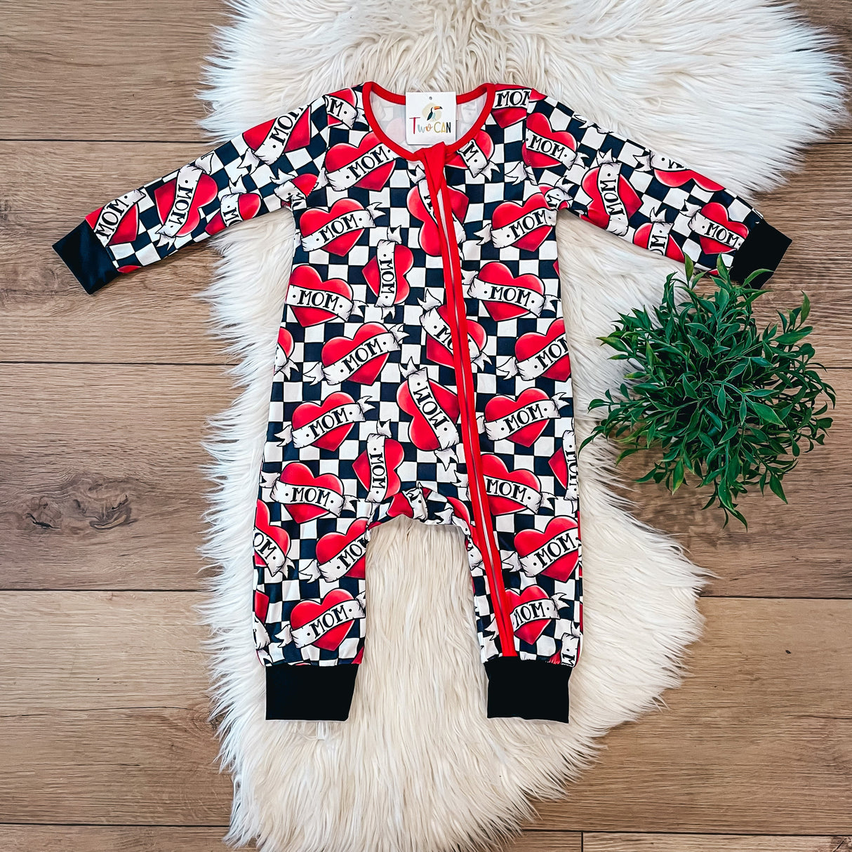 Mom Heart Baby Romper by Twocan