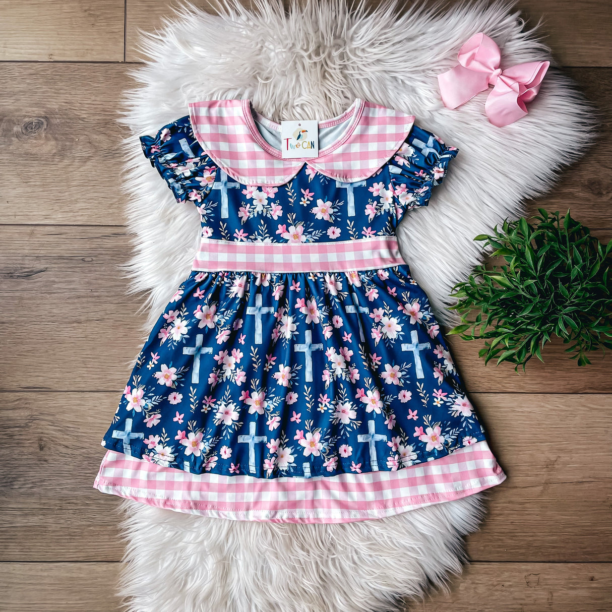 Crosses & Gingham Dress by Twocan