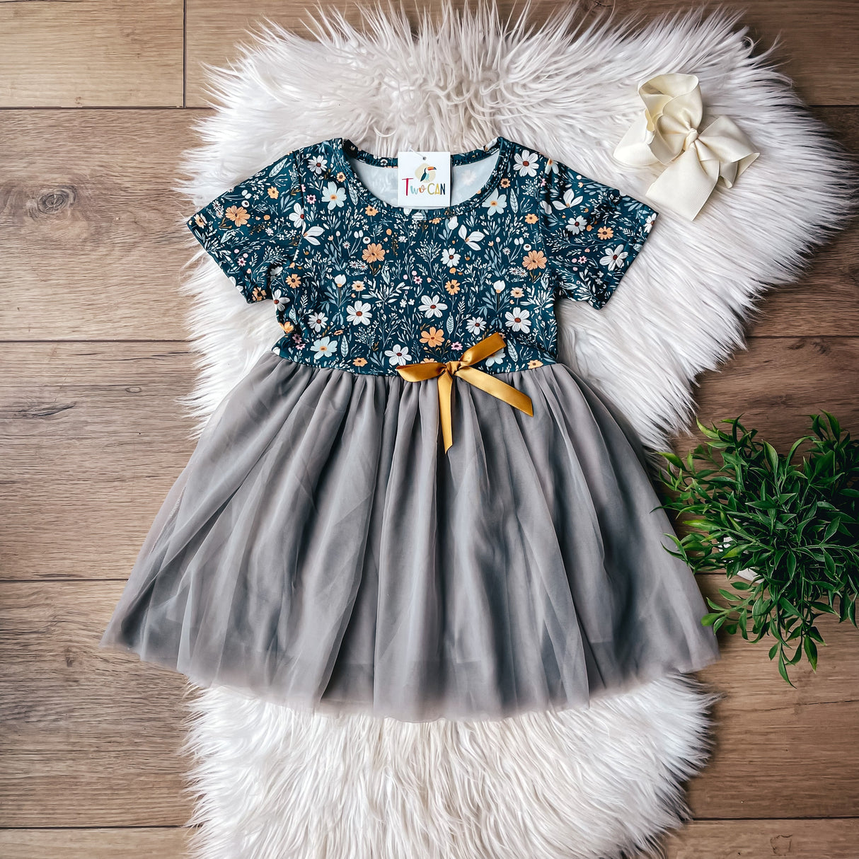 Yellow Gingham & Green Floral | TwoCan