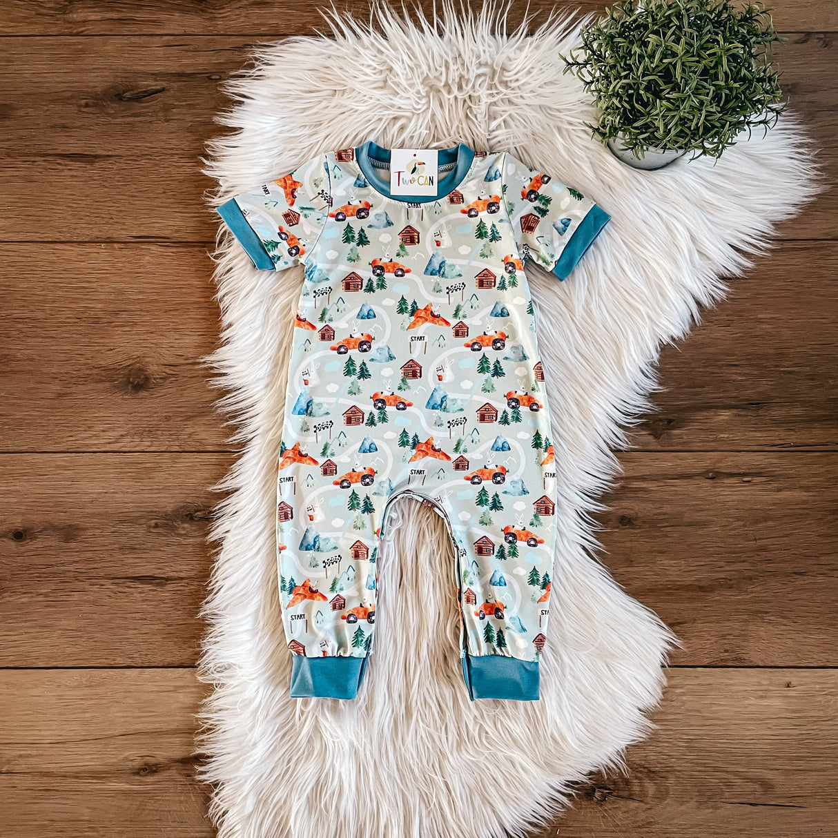 Carrot Racer Baby Romper by Twocan