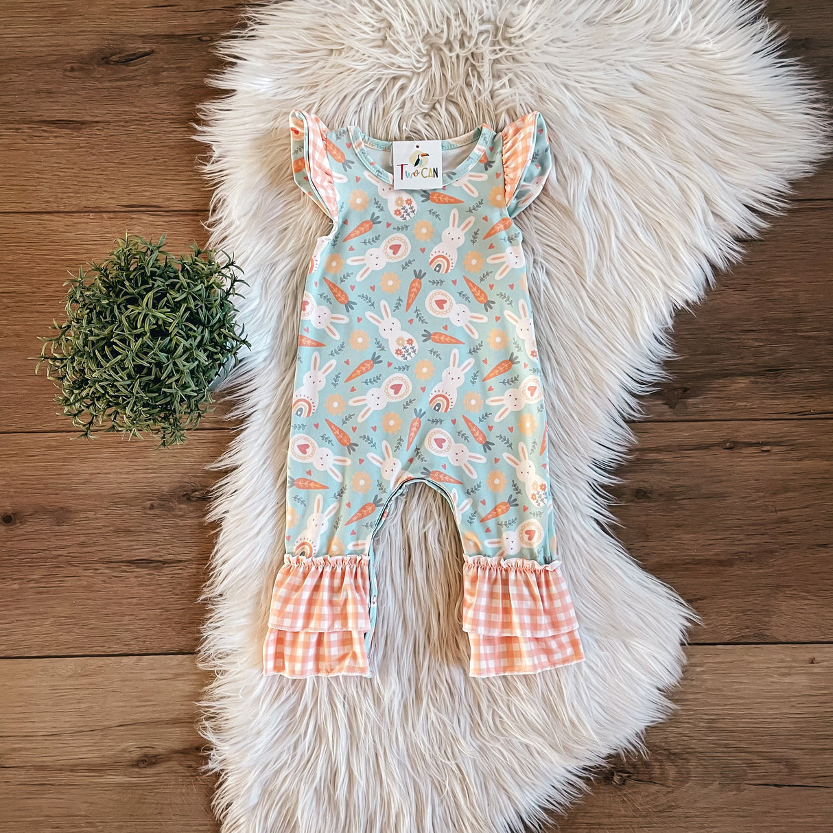 Bunnies & Carrots Baby Romper by Twocan