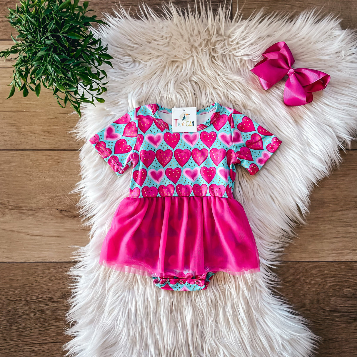 Heart Baby Skirted Romper by Twocan