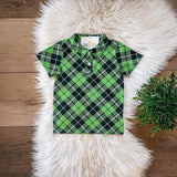 Green Tartan Plaid Polo by Case & Crew