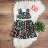 Green & Coral Floral Dress by Case & Crew