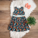 Green & Coral Floral Dress by Case & Crew
