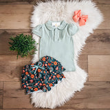 Green & Coral Floral Shorts Set by Case & Crew