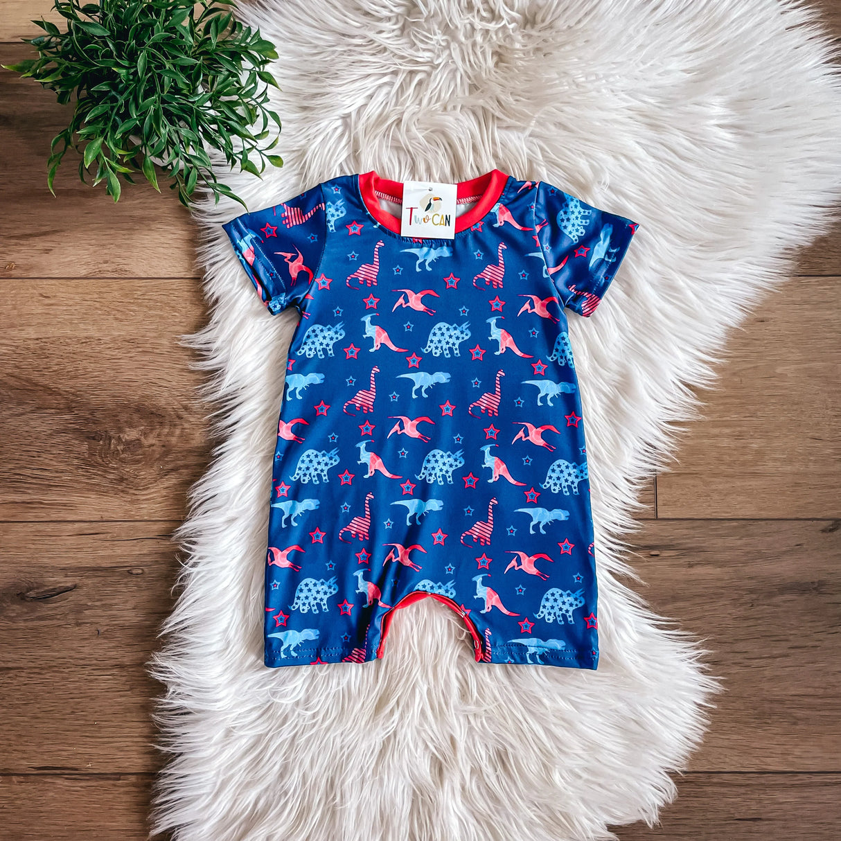 Americana Dinos Baby Romper by Twocan