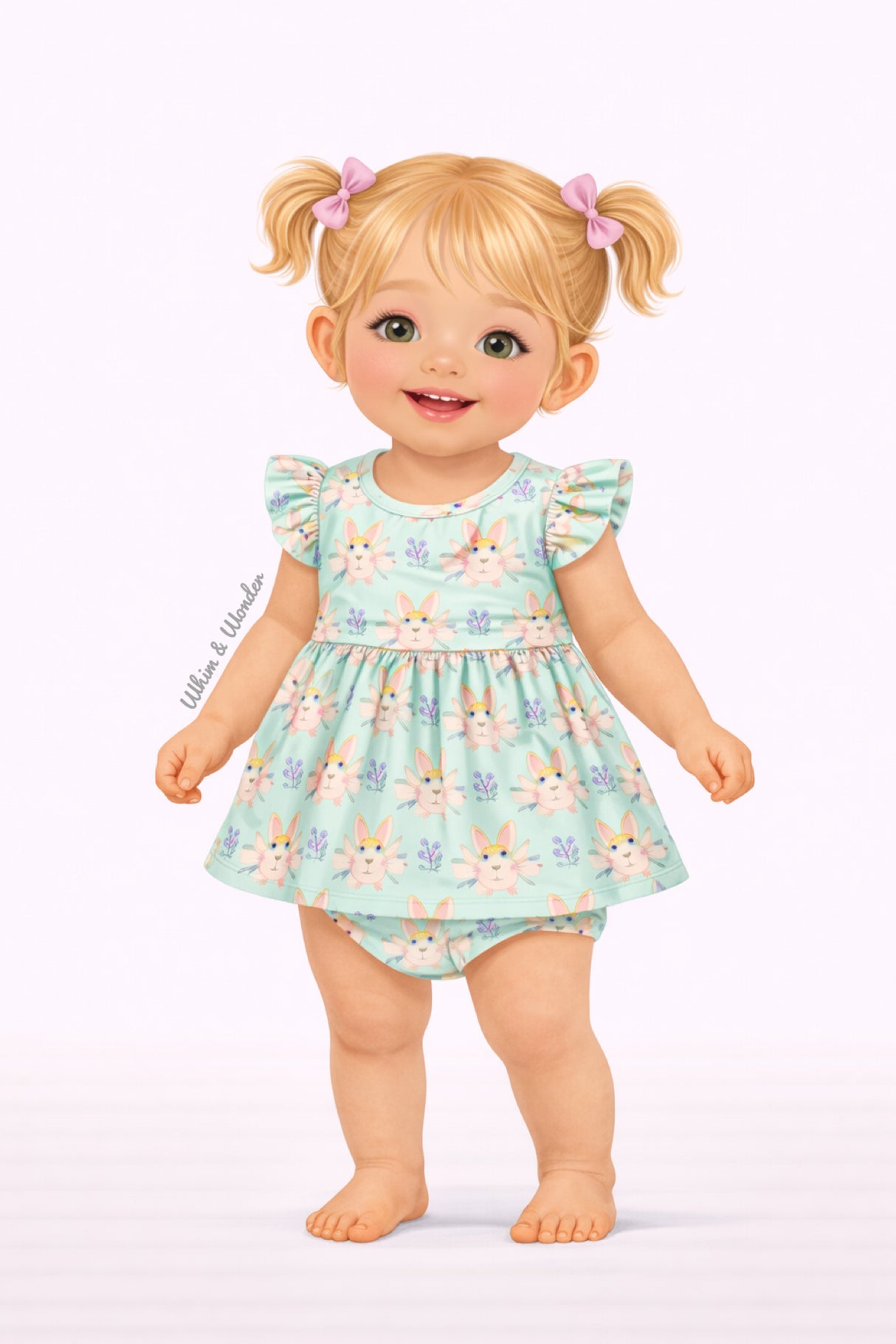 Bunny Bouquet Baby Skirted Bubble | Pete + Lucy