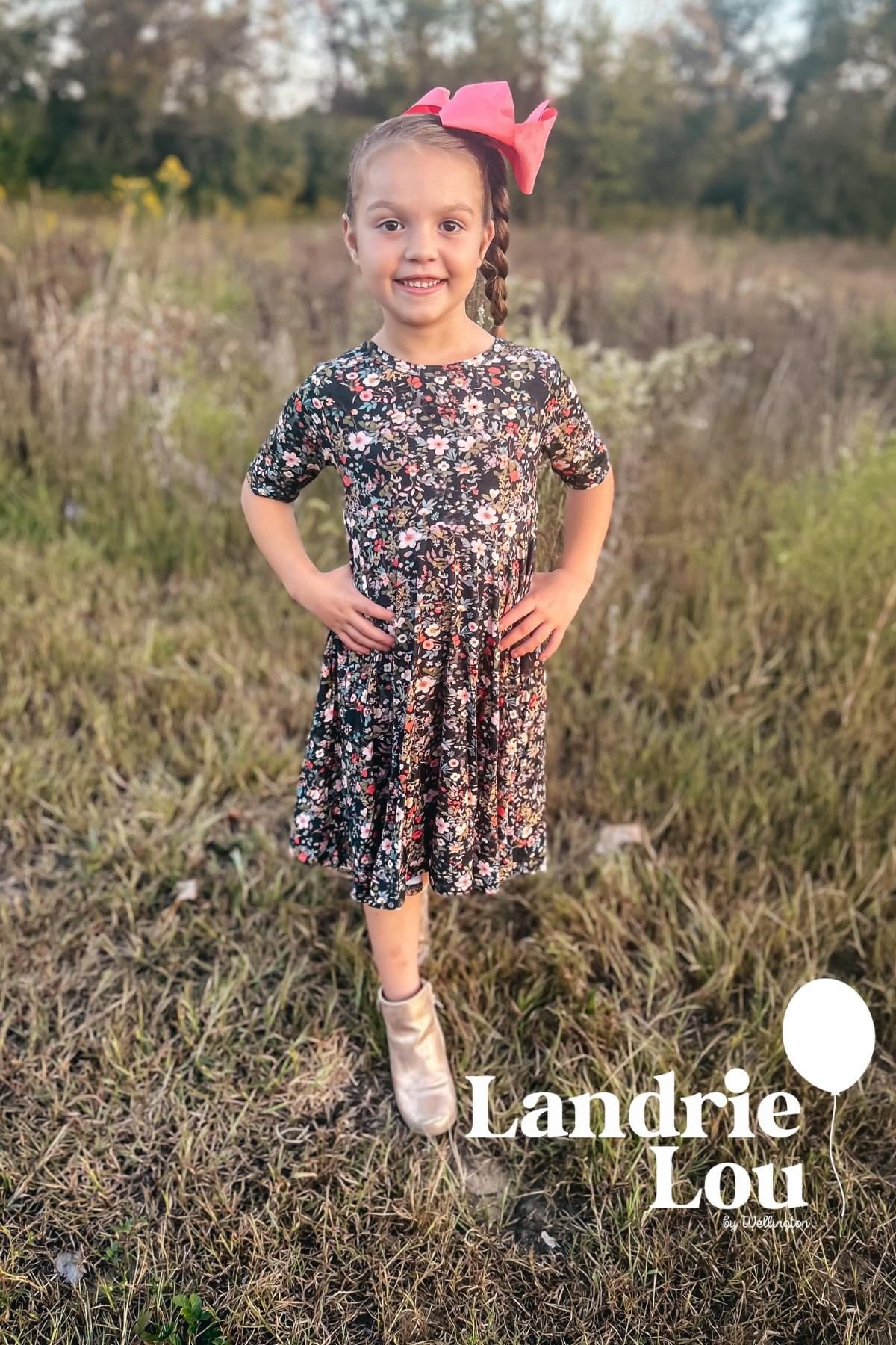 Dainty Floral Bamboo Twirl Dress by Landrie Lou