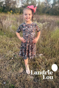 Dainty Floral Bamboo Twirl Dress by Landrie Lou