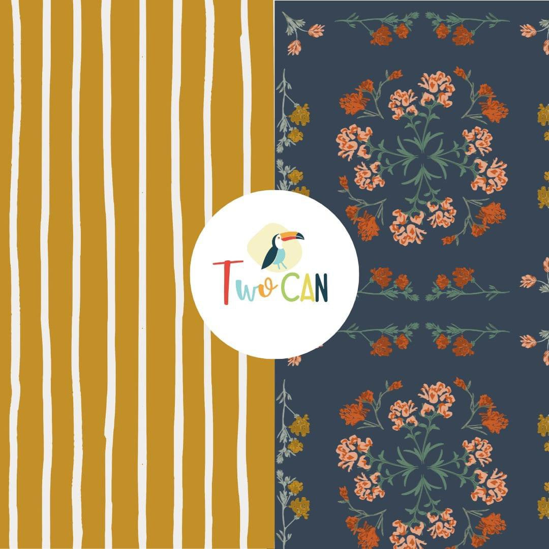 Blue & Mustard Jumpsuit by Twocan